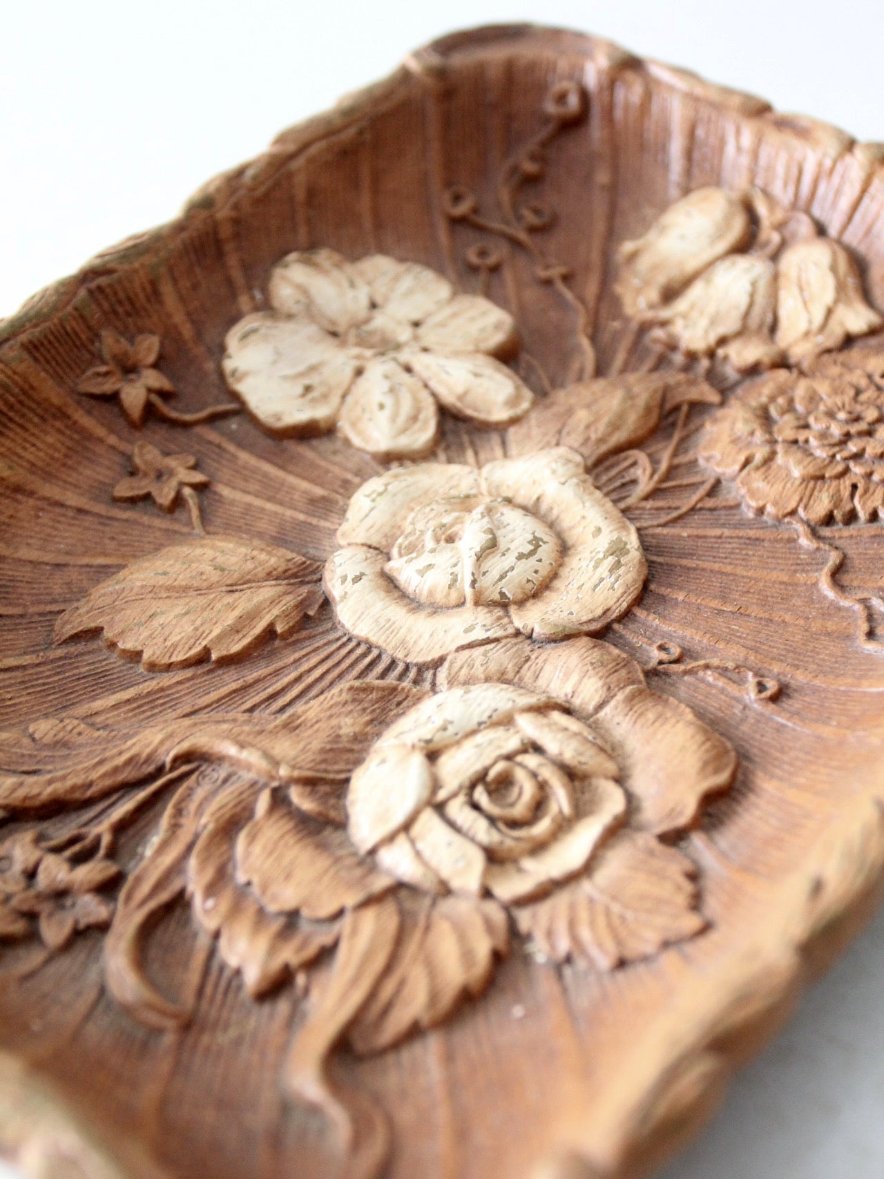 mid-century faux bois tray
