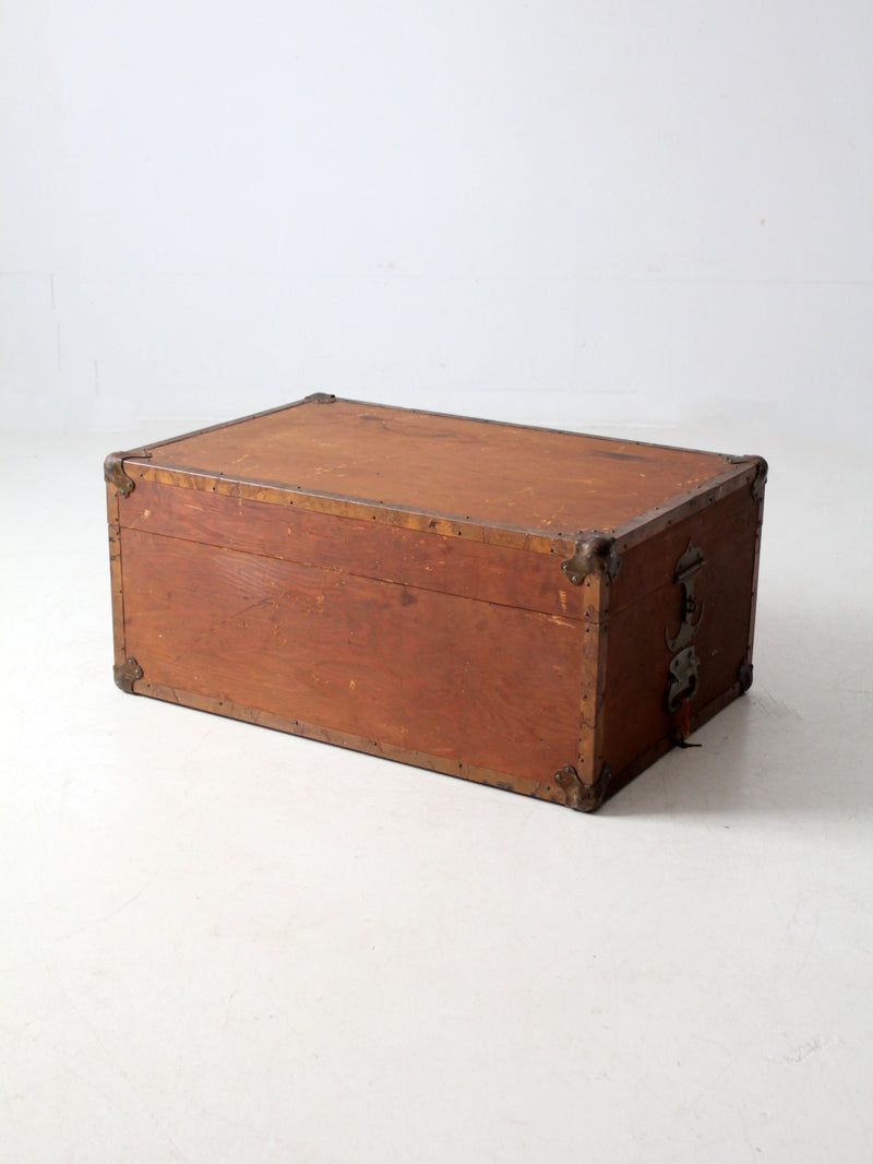 vintage nautical wood trunk