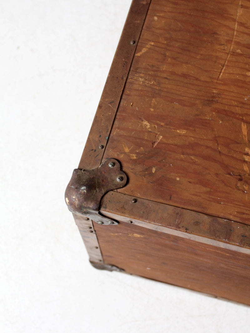 vintage nautical wood trunk