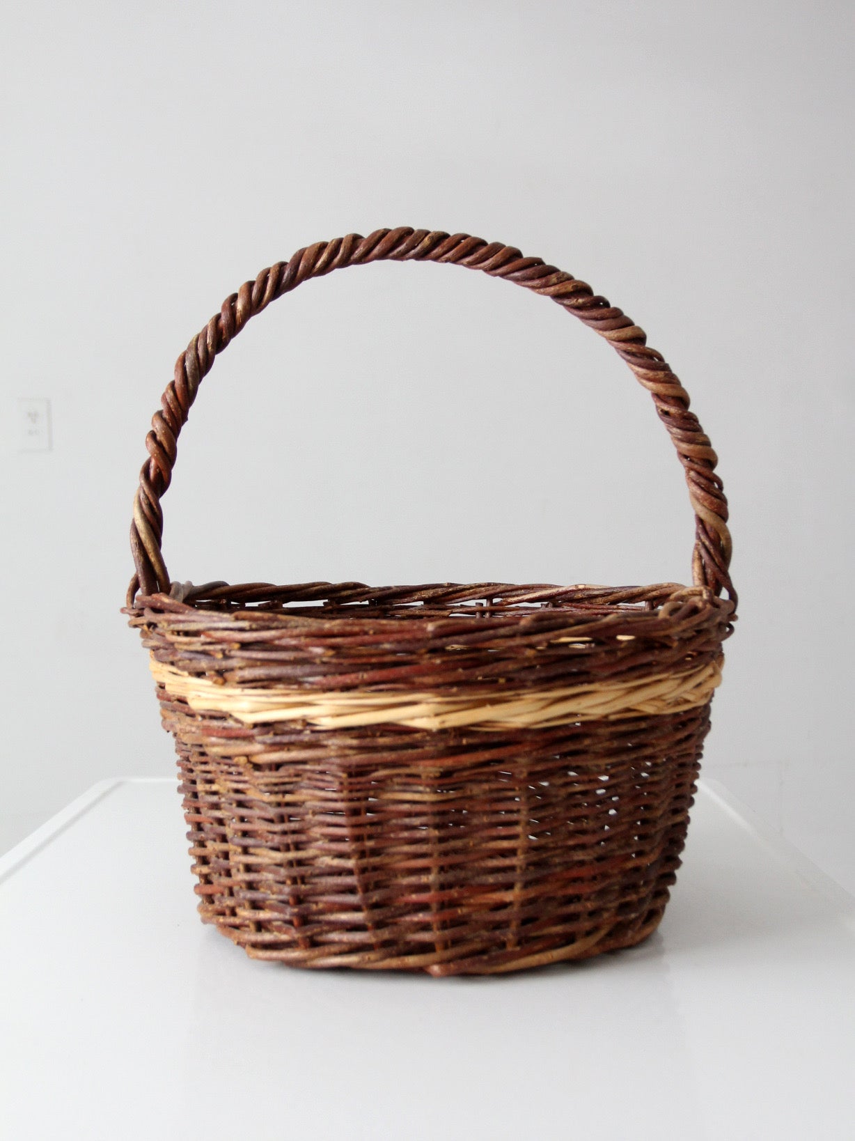 vintage wicker gathering basket