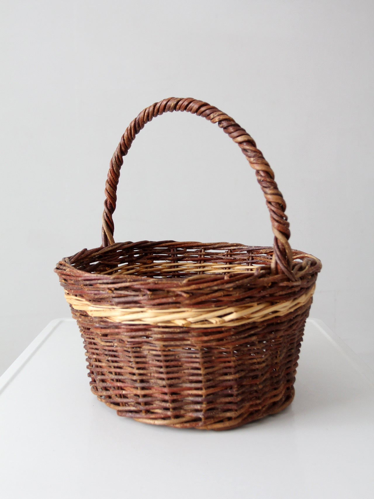 vintage wicker gathering basket
