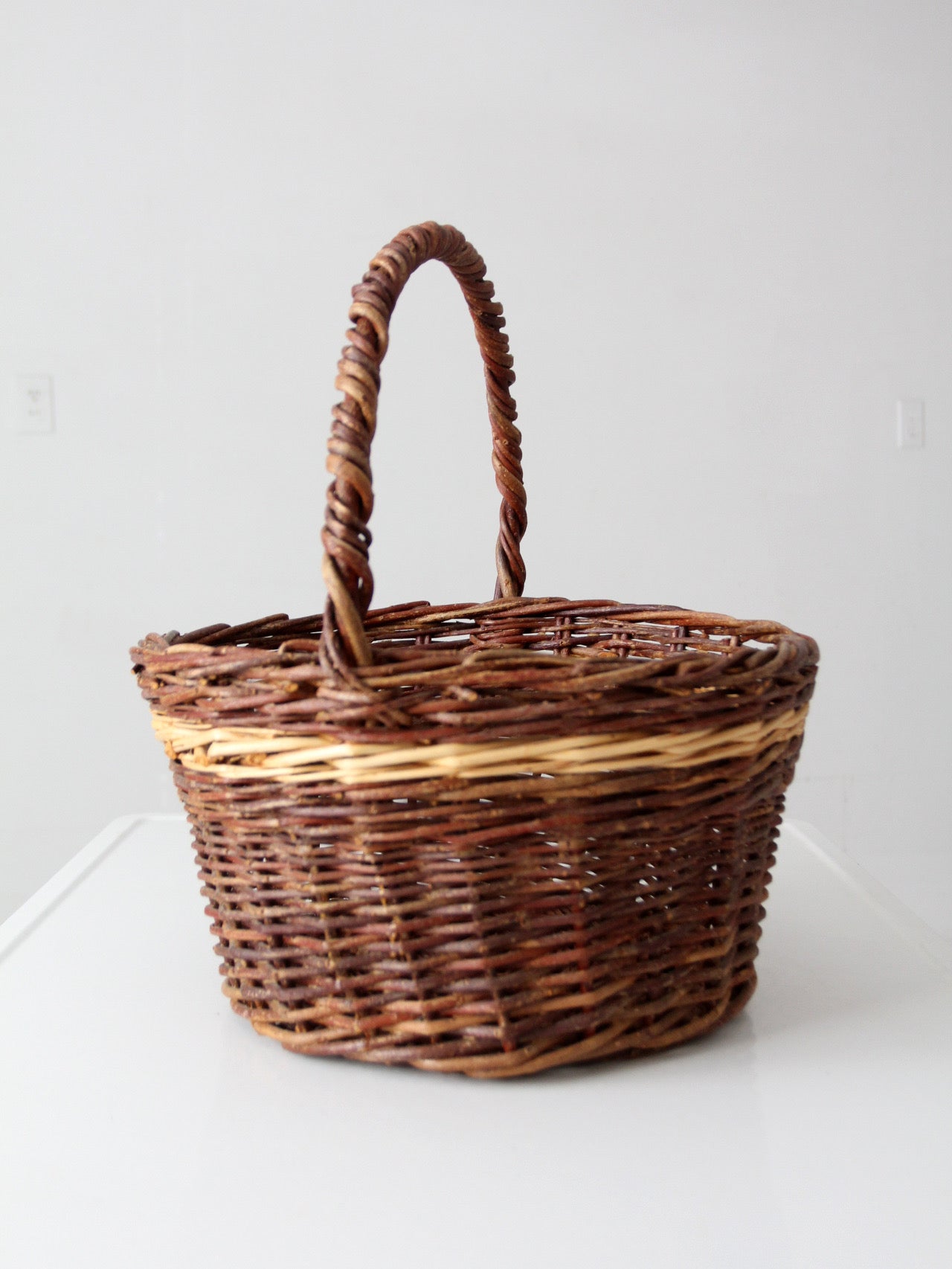 vintage wicker gathering basket