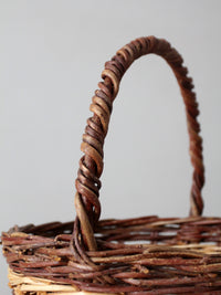 vintage wicker gathering basket