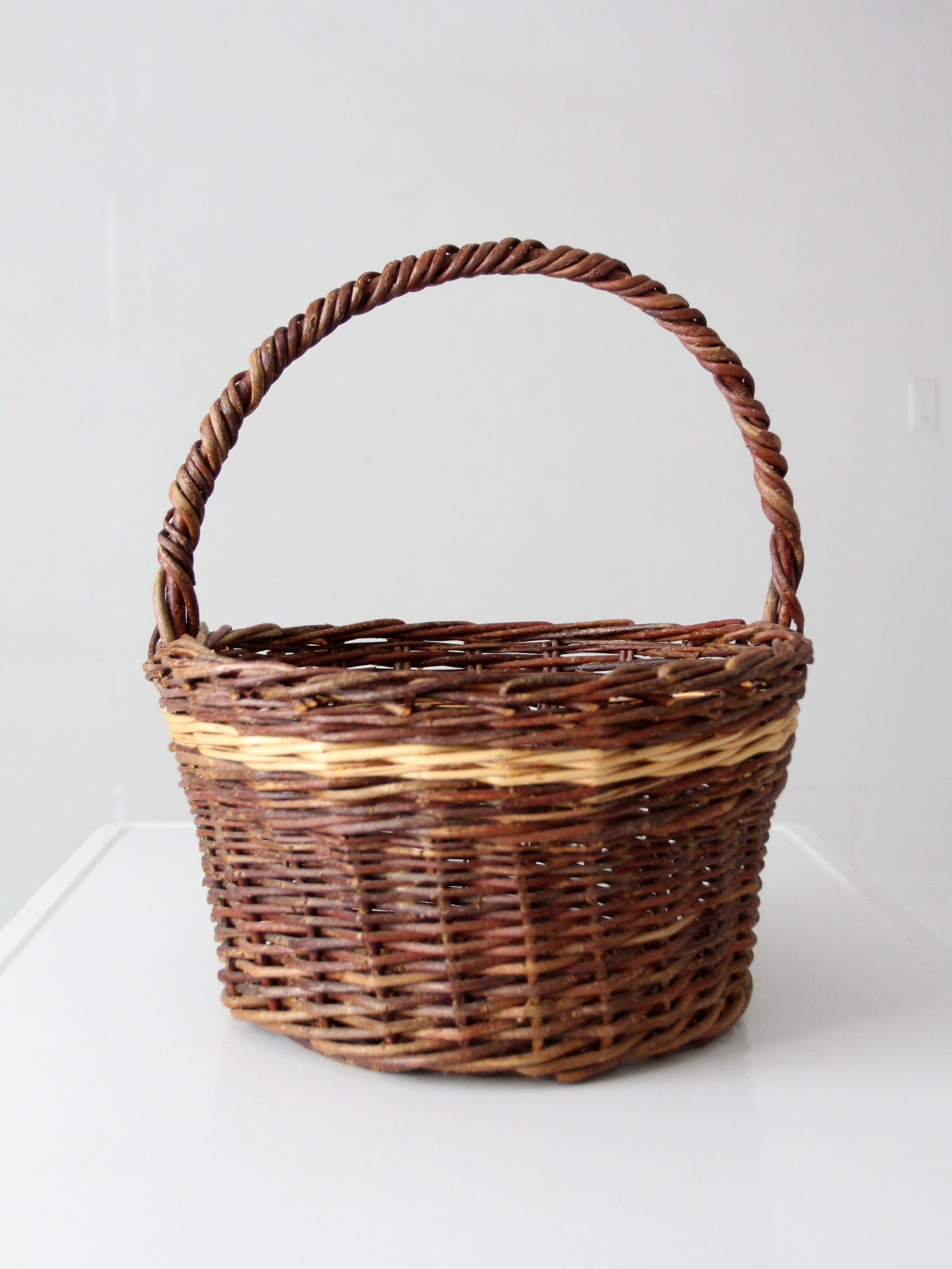 vintage wicker gathering basket