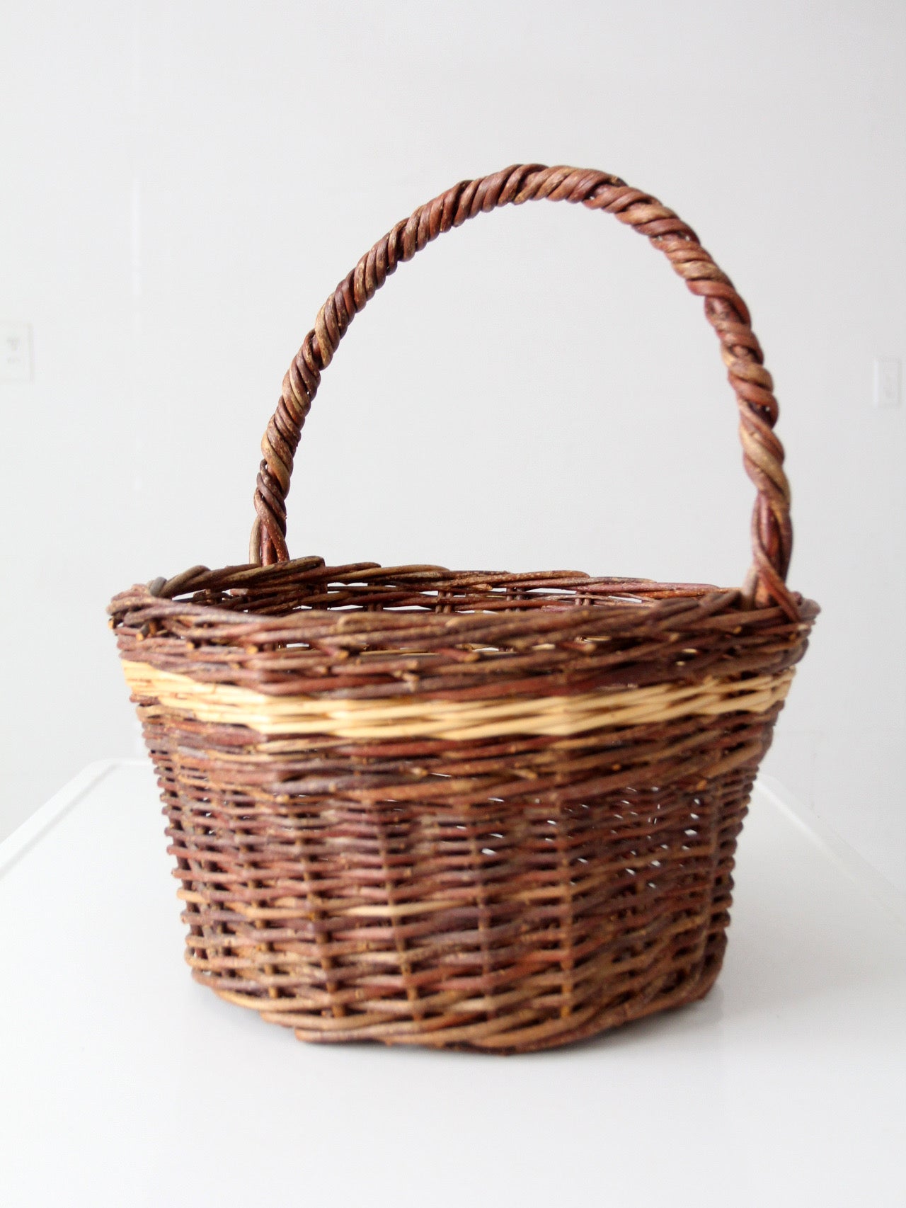 vintage wicker gathering basket