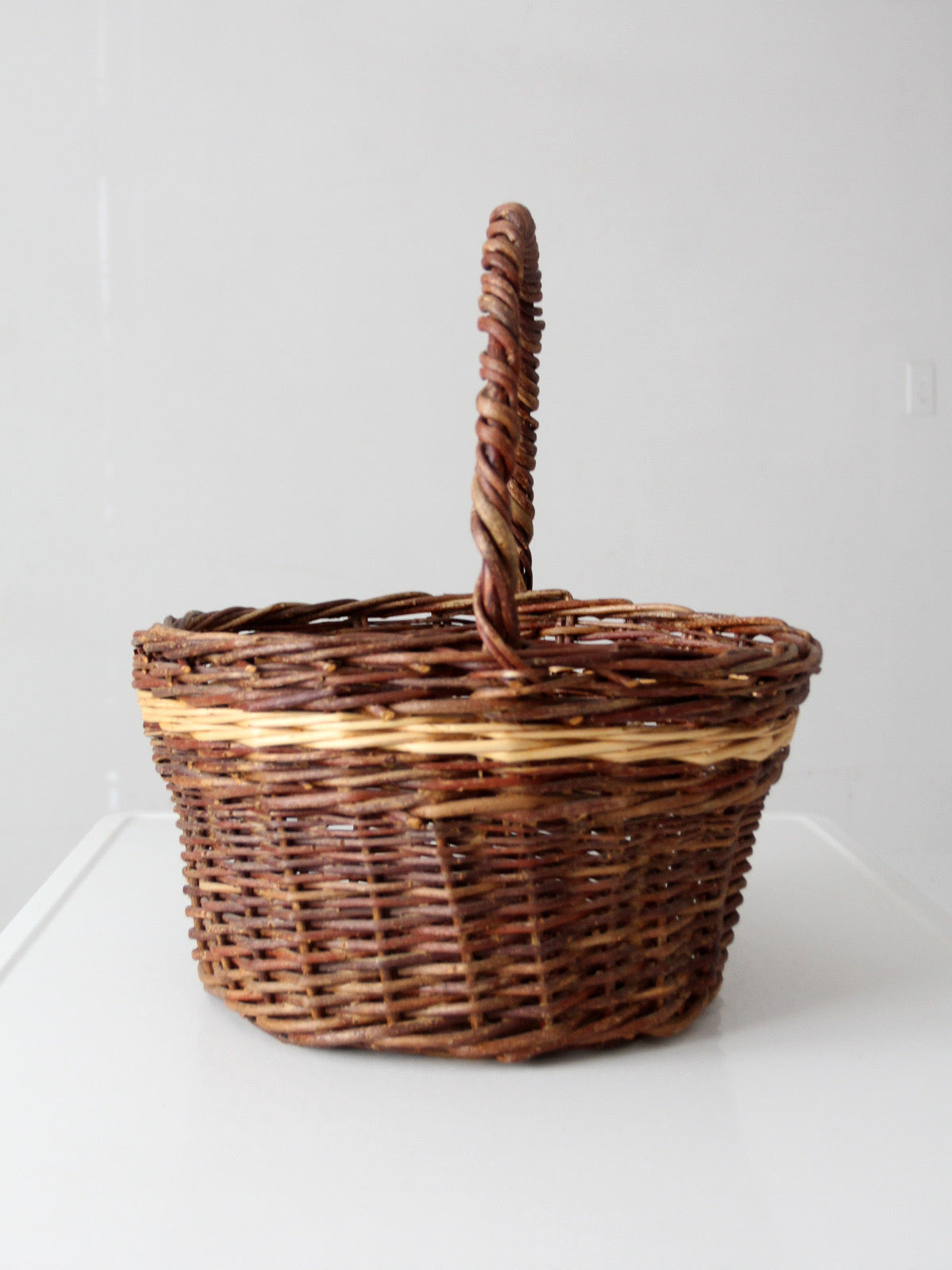 vintage wicker gathering basket