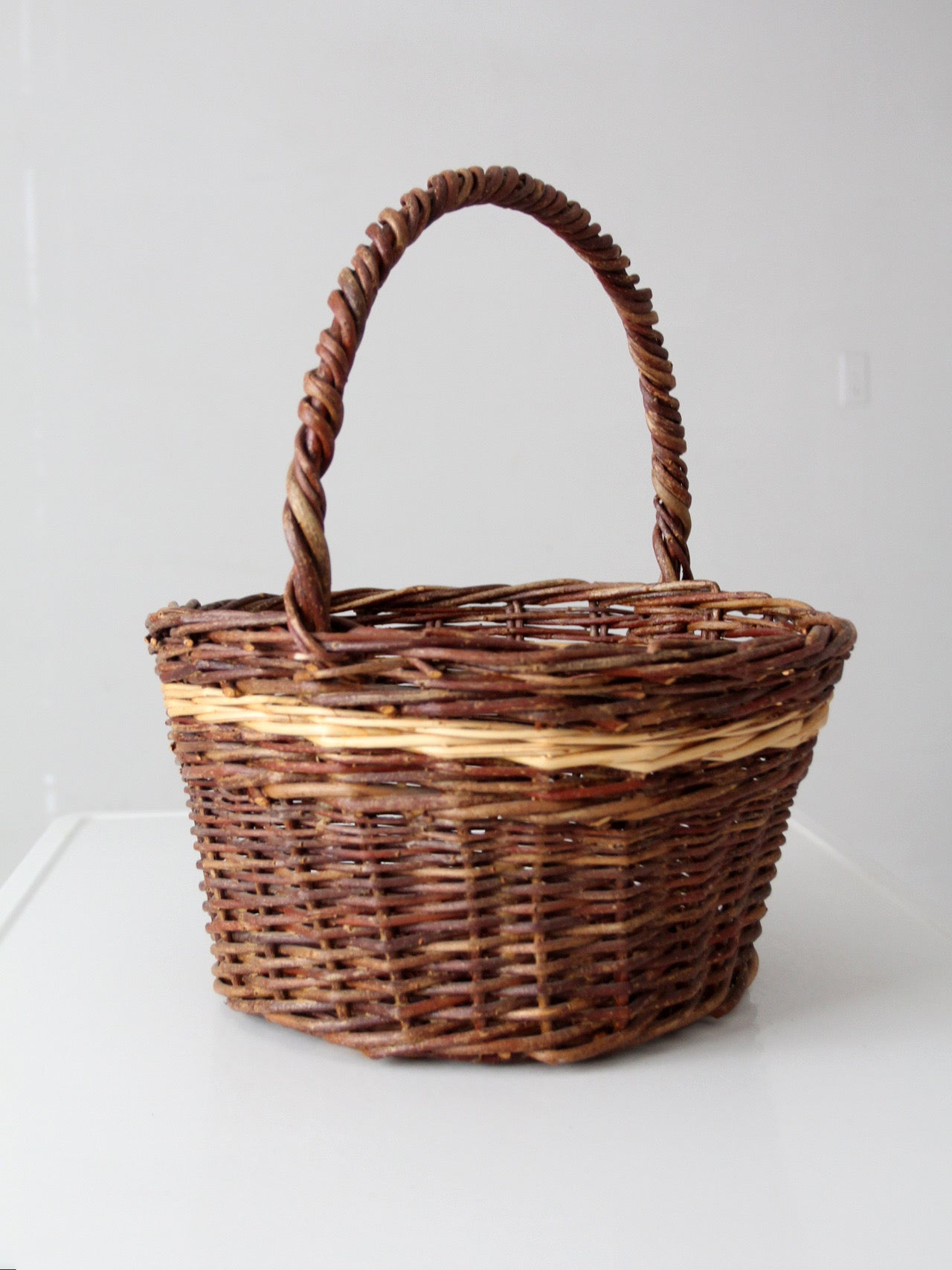 vintage wicker gathering basket