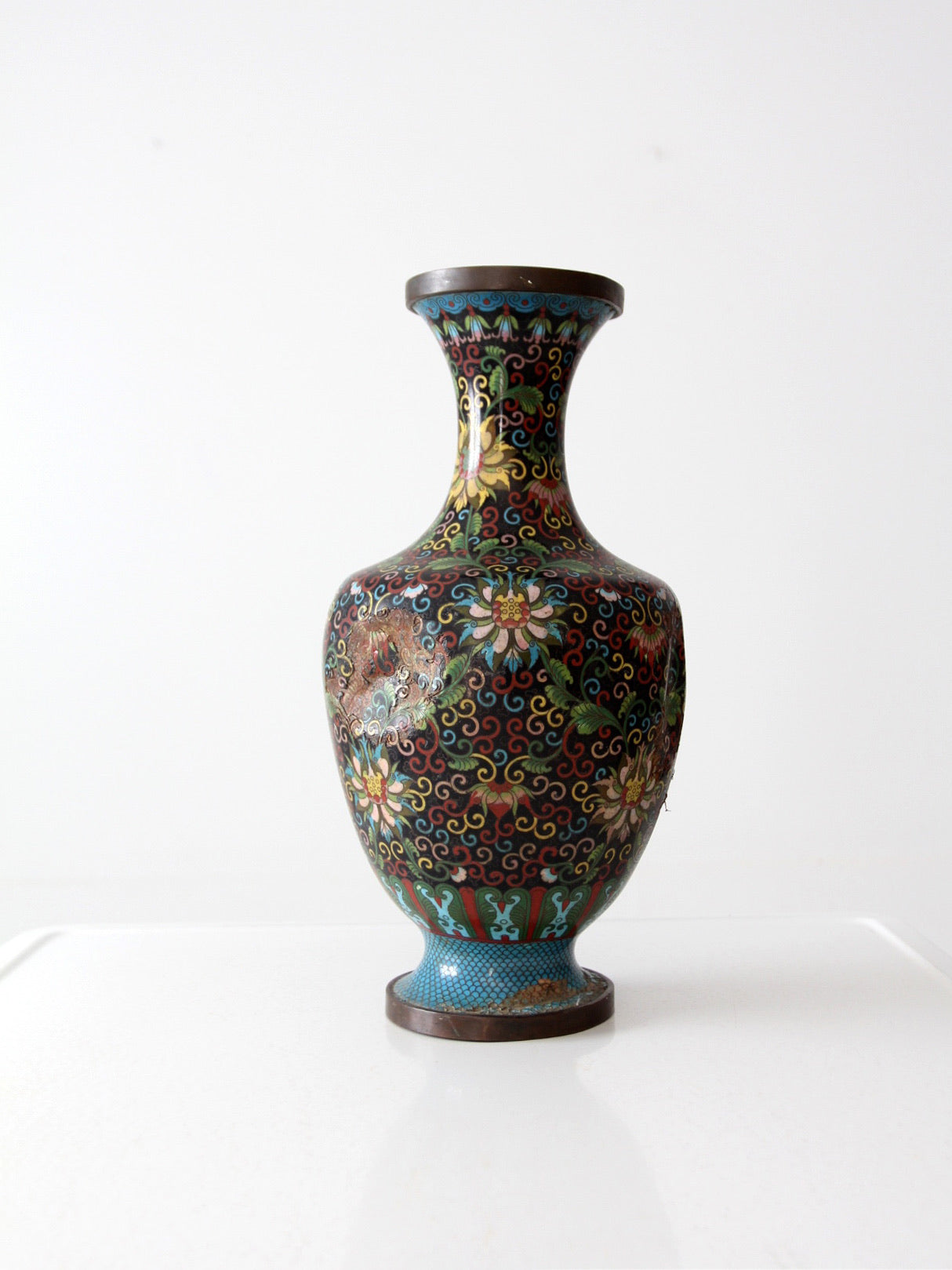 antique Chinese cloisonne decorative vessel