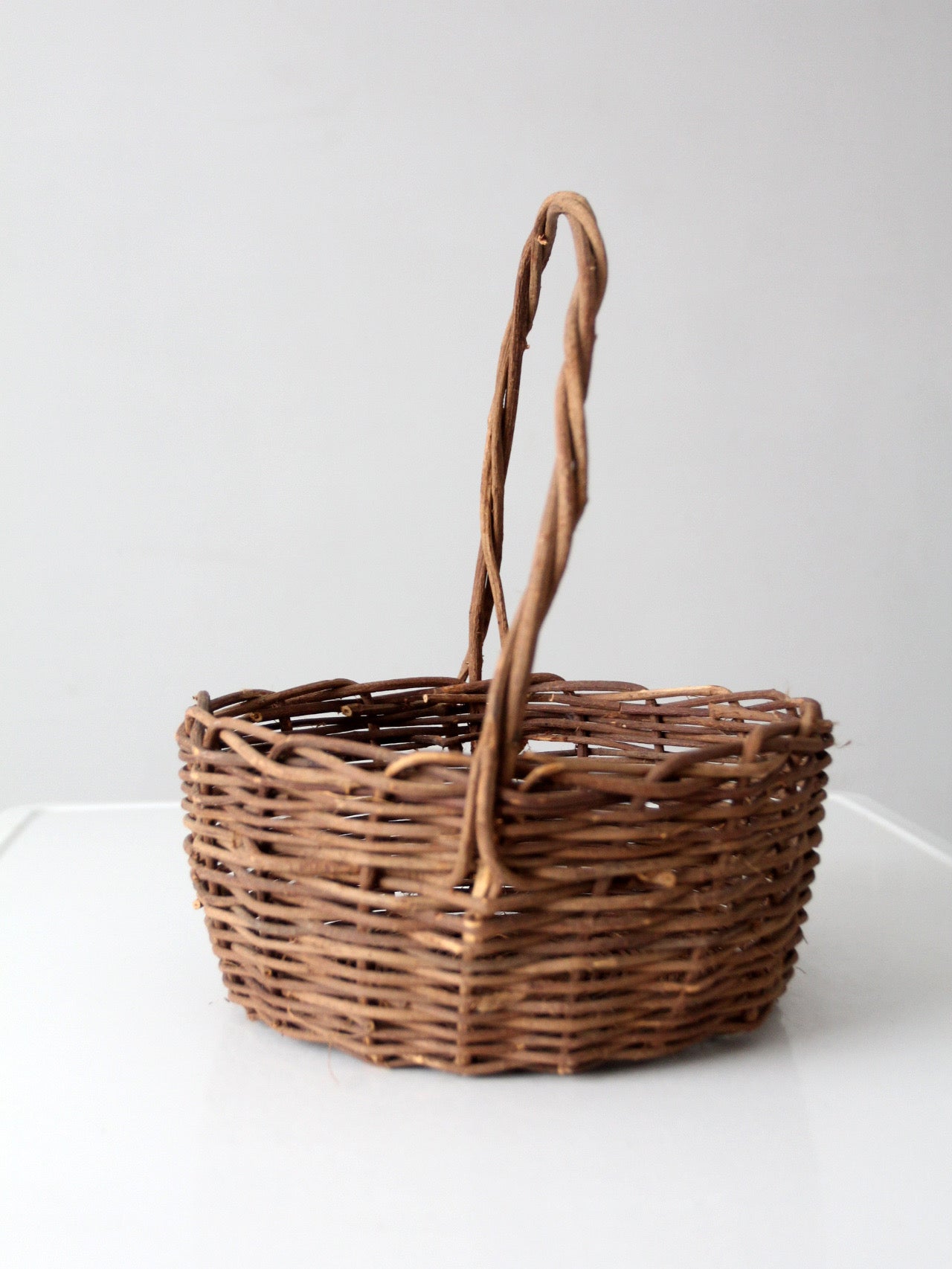 vintage wicker gathering basket