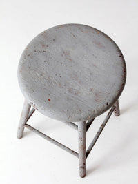 antique gray painted wood stool