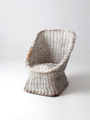 vintage white wicker bucket chair