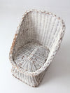 vintage white wicker bucket chair