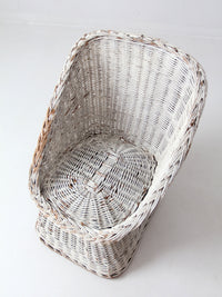 vintage white wicker bucket chair