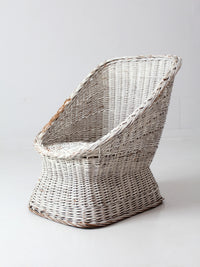 vintage white wicker bucket chair