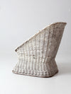 vintage white wicker bucket chair