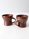 pair vintage studio pottery mugs