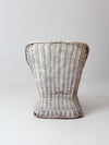 vintage white wicker bucket chair