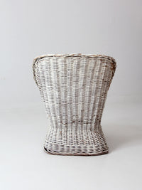 vintage white wicker bucket chair