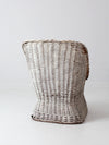 vintage white wicker bucket chair