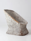vintage white wicker bucket chair