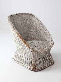 vintage white wicker bucket chair