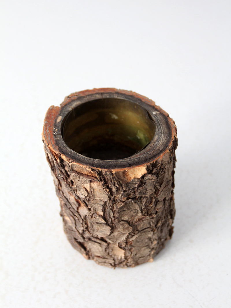 vintage rustic log bowl