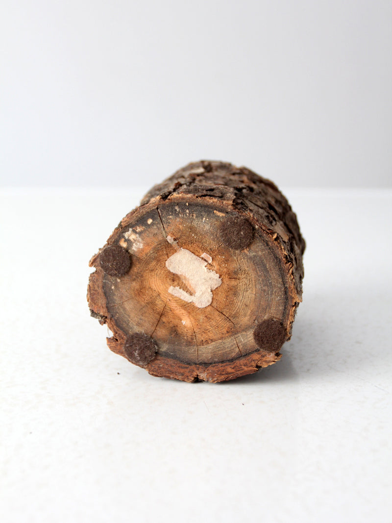 vintage rustic log bowl