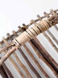 vintage rustic twig basket with arched handle