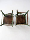 antique green farmhouse Windsor chairs pair