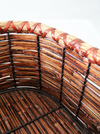 vintage woven reed oval basket
