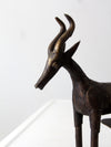 vintage African bronze animal sculptures pair