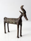 vintage African bronze animal sculptures pair