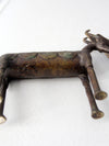 vintage African bronze animal sculptures pair