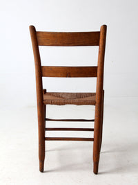 antique ladder back chair with rush seat