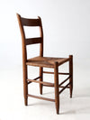 antique ladder back chair with rush seat