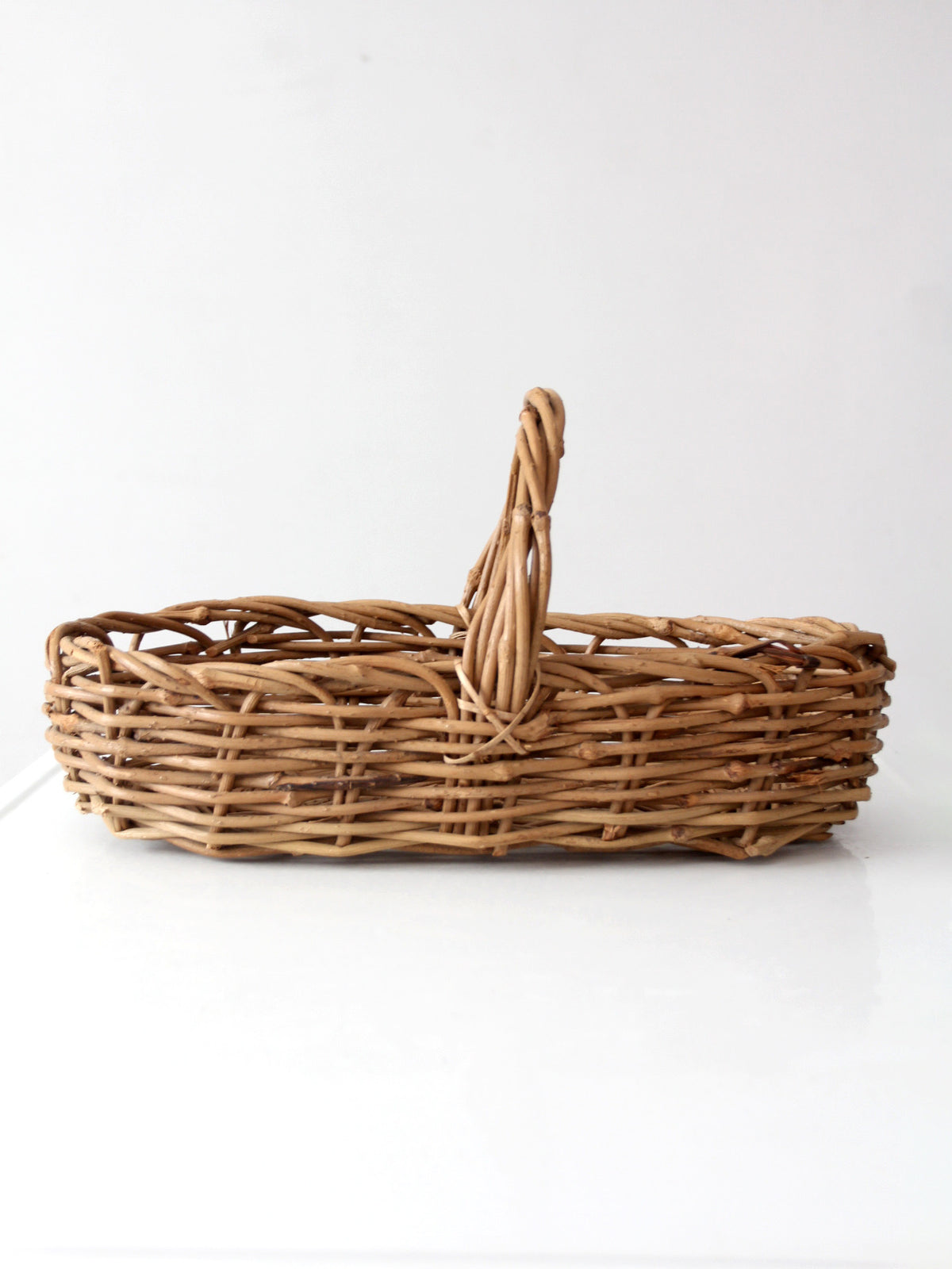 vintage woven gathering basket