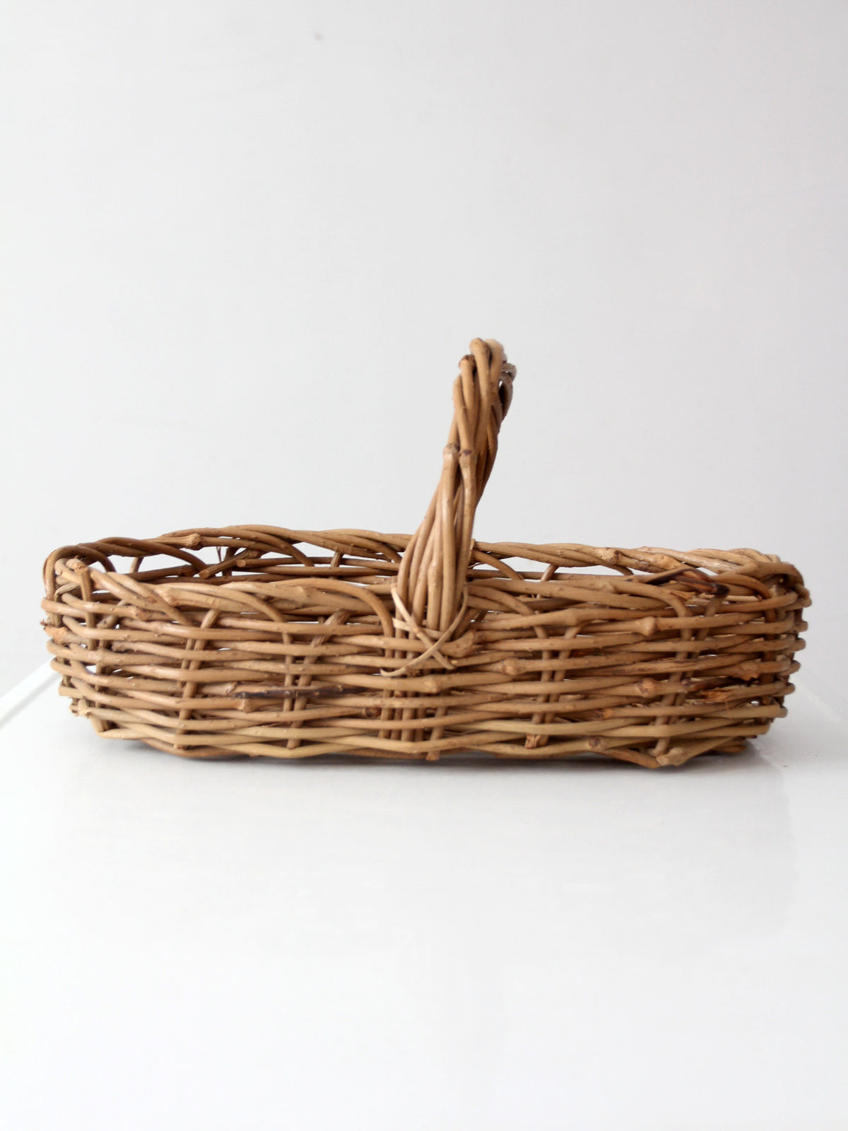 vintage woven gathering basket
