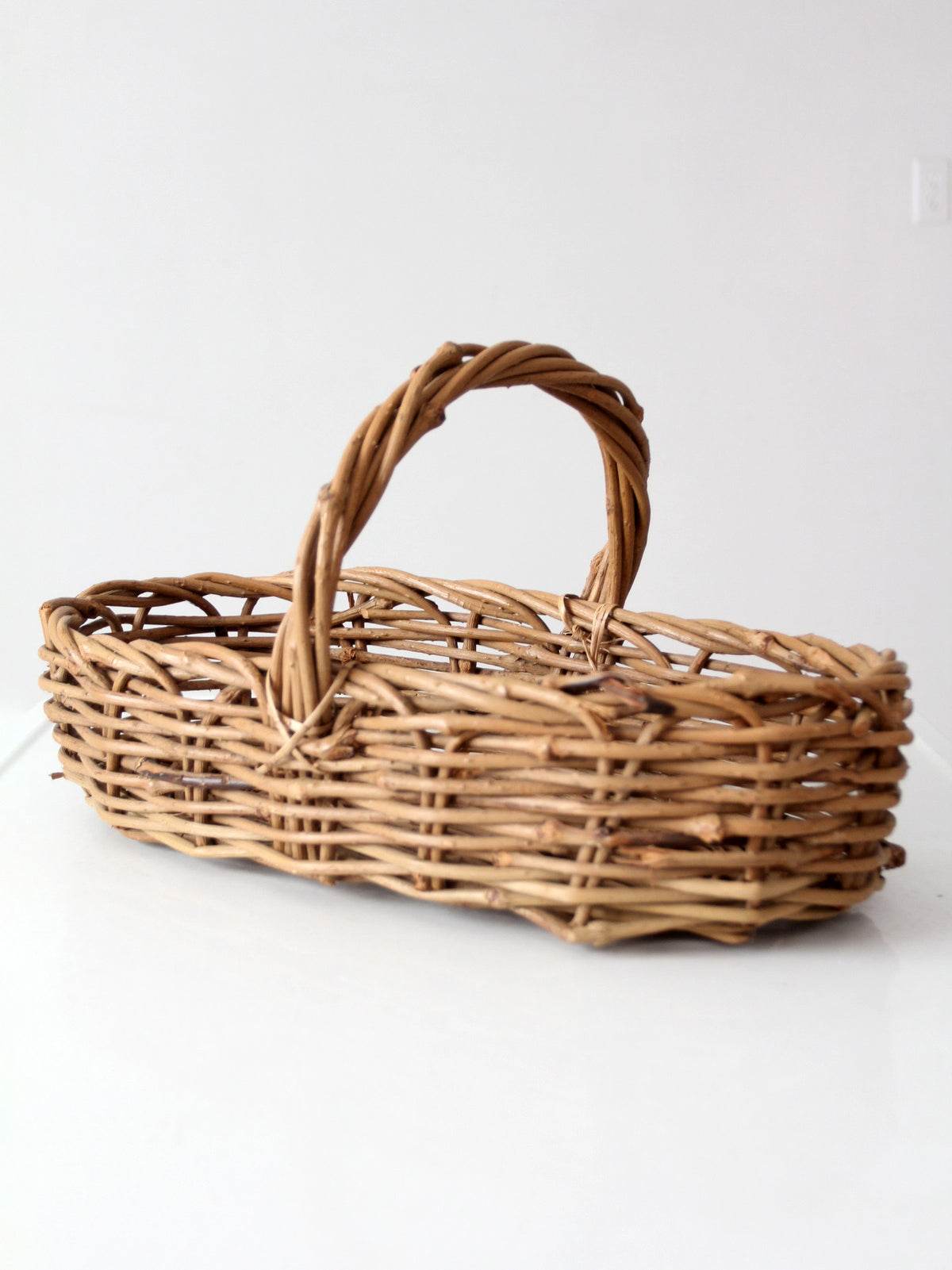 vintage woven gathering basket