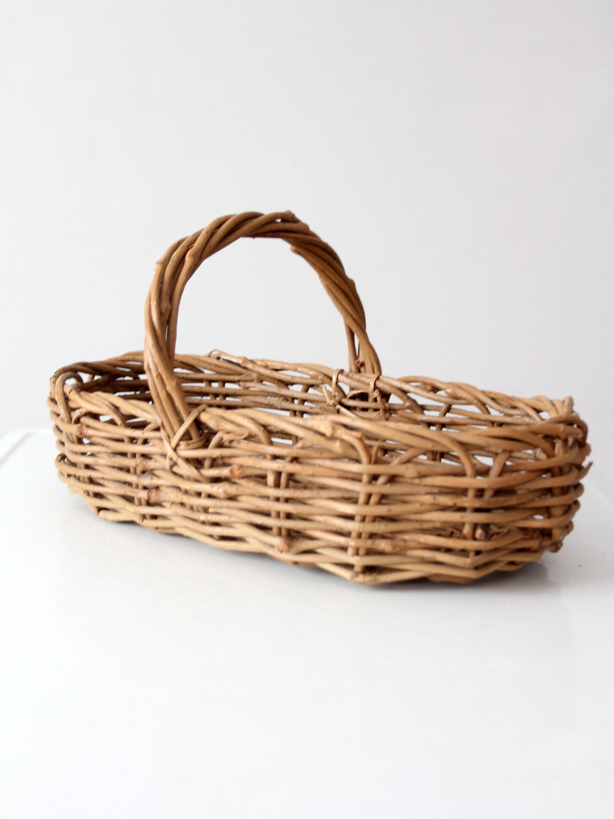 vintage woven gathering basket