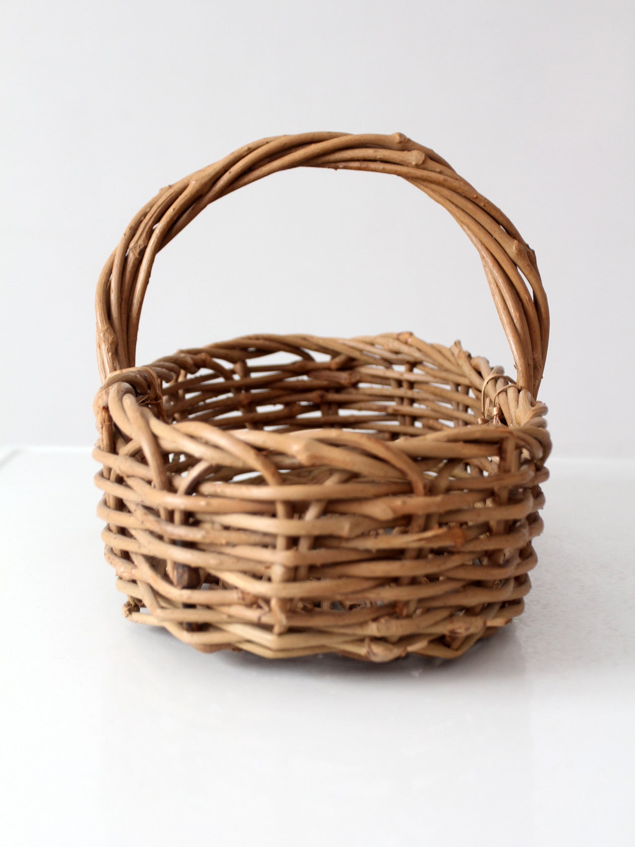 vintage woven gathering basket