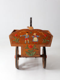 vintage folk art toy riding horse and cart