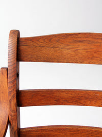 antique oak folding campaign chair