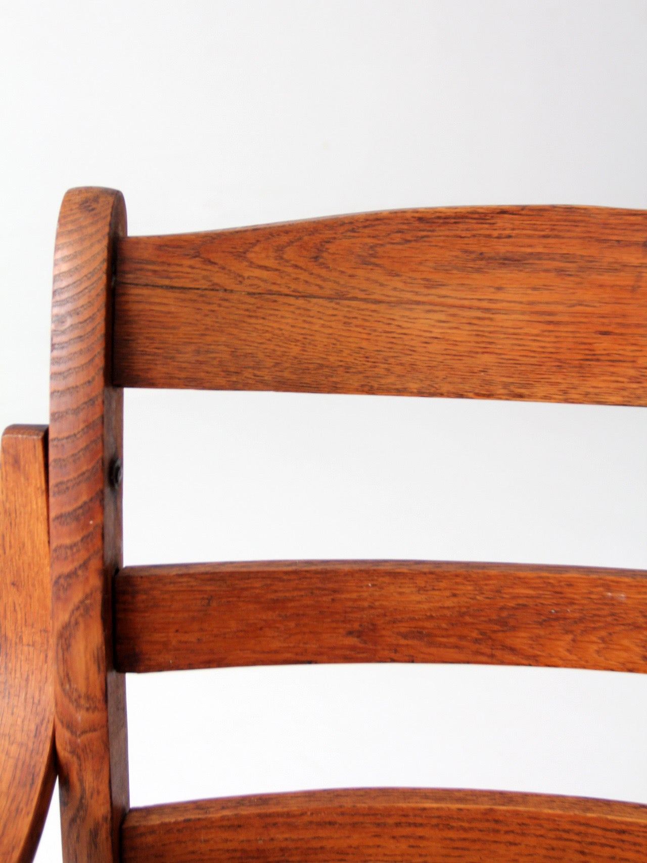 antique oak folding campaign chair