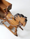 vintage folk art toy riding horse and cart