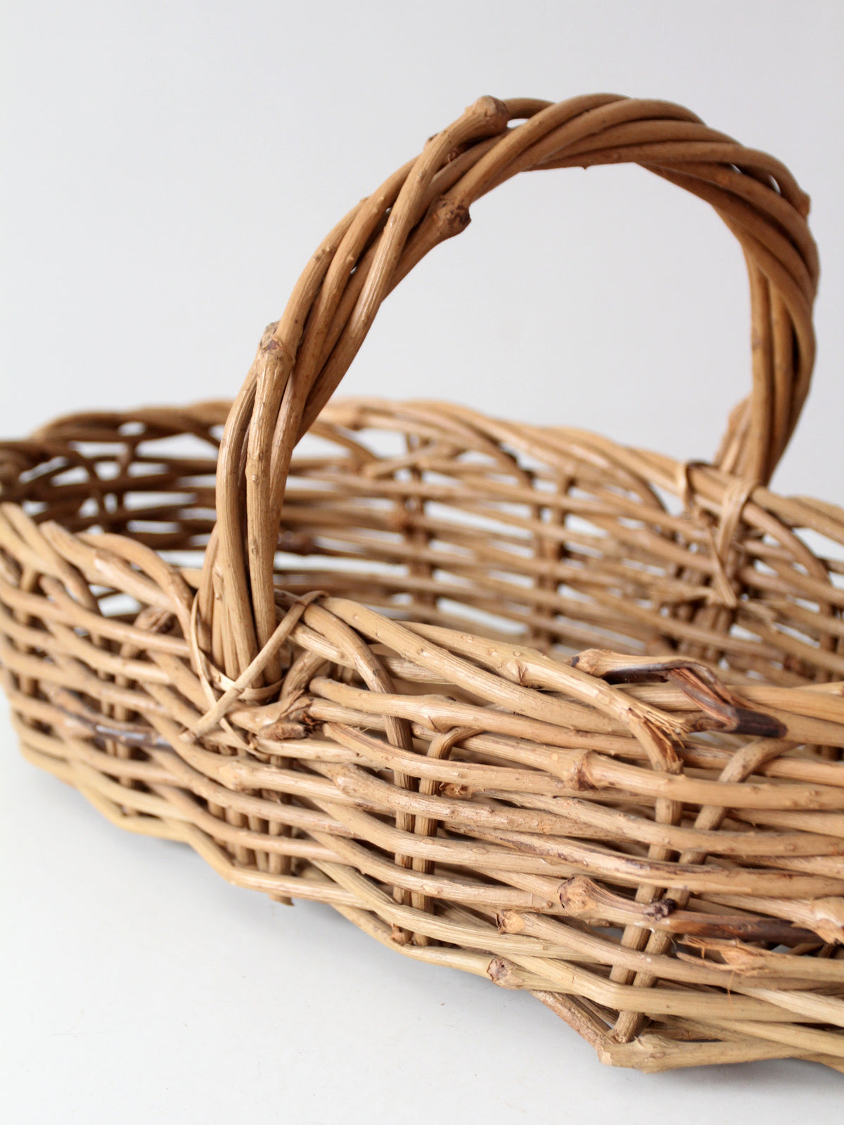 vintage woven gathering basket