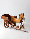 vintage folk art toy riding horse and cart