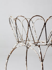 vintage wire metal plant stands pair