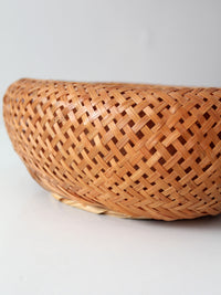 vintage woven bamboo basket bowl