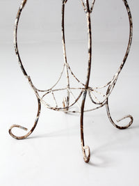 vintage wire metal plant stands pair