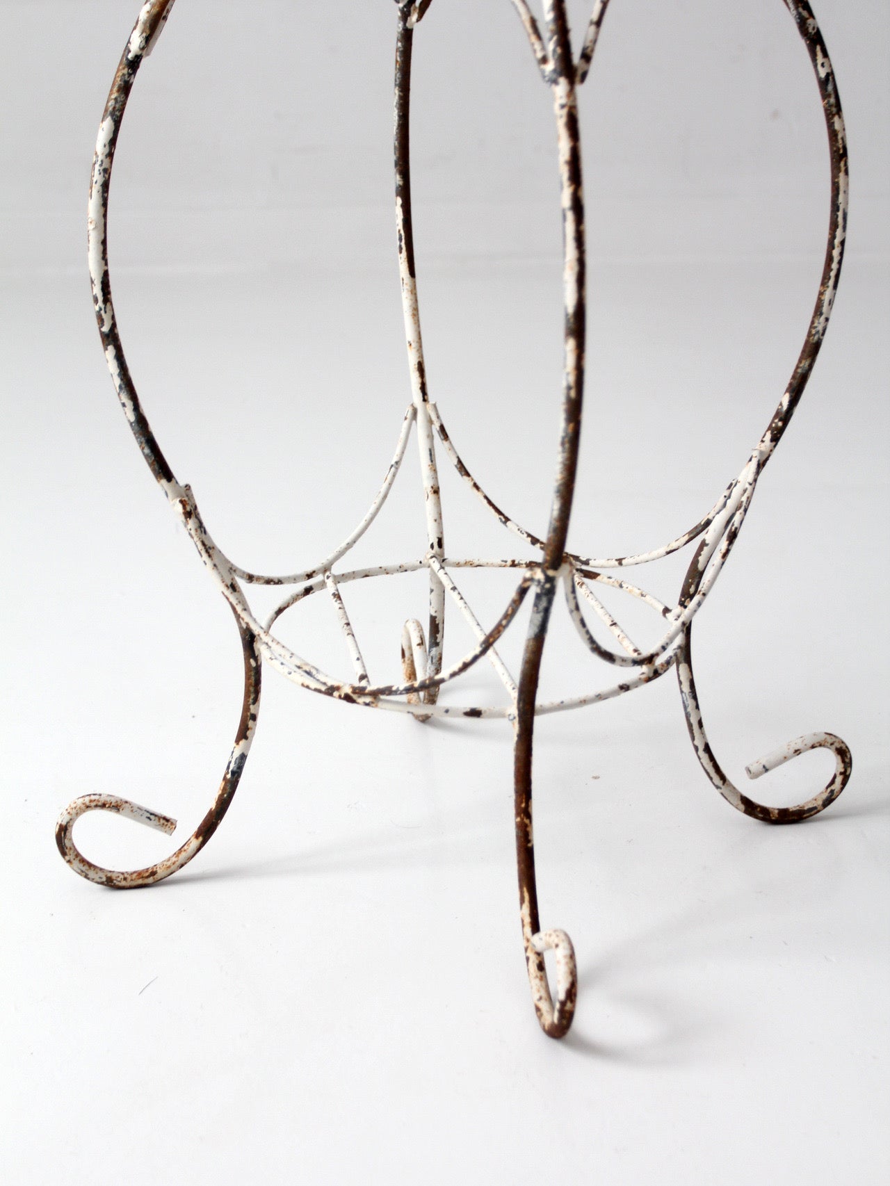 vintage wire metal plant stands pair